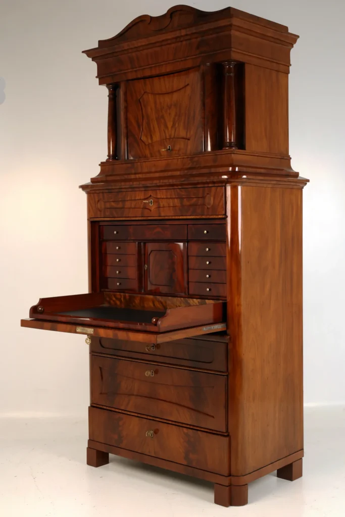 Early 19th Century Biedermeier Mahogany Secretary Cabinet