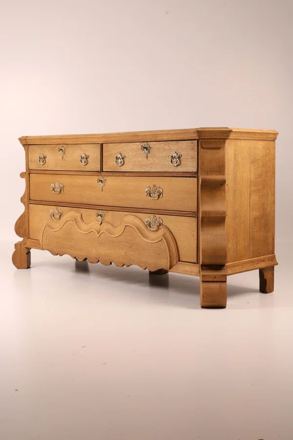 18th Century Dutch Baroque Bleached Oak Commode, Netherlands