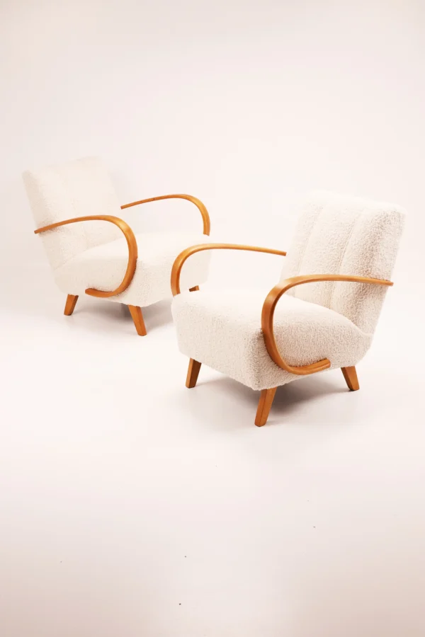 Pair of Jindřich Halabala Armchairs, Model H-410, Czechoslovakia, 1950s