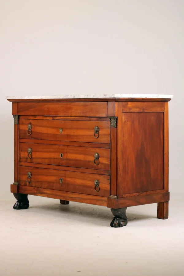 19th Century Empire French Chest of Drawers with marble on top