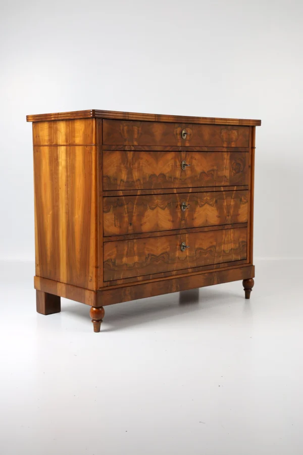 Original Biedermeier Chest of Drawers with Double-Mirrored Top, 19th century